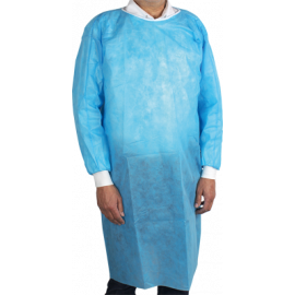 BLOUSE DE PROTECTION BLEUE NON TISSEE  MANCHES LONGUES X 1