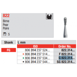 ACTION 4 + 1 PL. FRAISE DIAMANTEE X 5: G822-FG 012