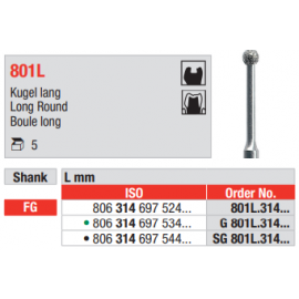 FRAISE DIAMANTEE X 5: 801L-FG 023