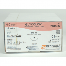 GLYCOLON VIOLET: SUTURE RESORBABLE MONOFIL 4/0 DS18 X 24