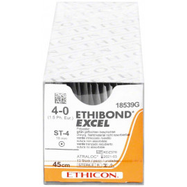 ETHIBOND EXCEL- POLYESTER- AIG.ST4 - FIL 4/0 - 45 CM X12 