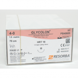 GLYCOLON VIOLET: SUTURE RESORBABLE MONOFIL 4/0 HRT18 X 24