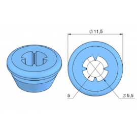 TUBE SILICONE BLEU POUR PORTE FRAISES N°2 X 6