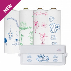 SERVIETTE ABSORBANTE AVEC MOTIF POUR ENFANT EN ROULEAU X 100