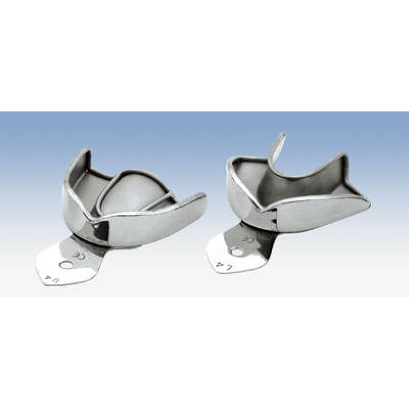 Set De 8 Porte-empreintes Dentaires Orthodontiques - Non Perforés, Bord Métallique - En Acier Inoxydable - Neuf