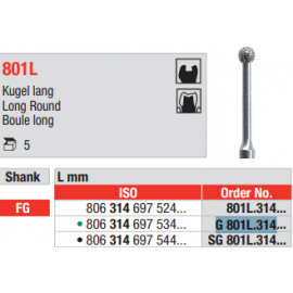 ACTION 4 + 1 PL. FRAISE DIAMANTEE X 5: 801L-FG 016