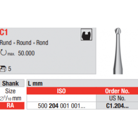 FRAISE TUNGSTENE BOULE  C1 204 018 X5