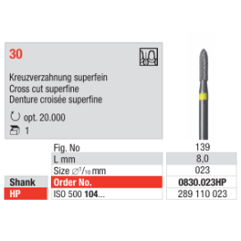 FRAISE POUR ZIRCONE TUNG 0830.023HP EDENTA X1