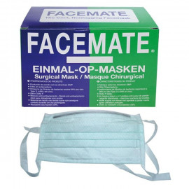FACEMATE: MASQUE CHIRURGICAL VERT A LIENS X 50
