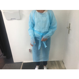 ACTION BLOUSE DE PROTECTION BLEUE IMPERMEABLE MANCHES LONGUES X 1